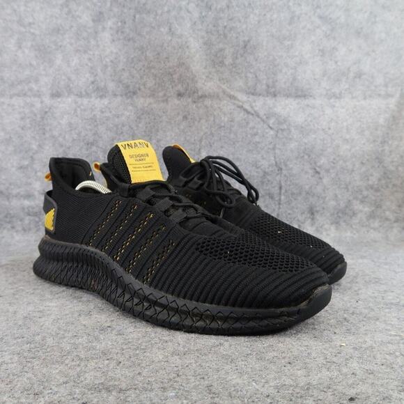 Shoes Mens 44 Athletic Trainers Running Active Knit Black Comfort Sneaker Sport - Picture 1 of 12